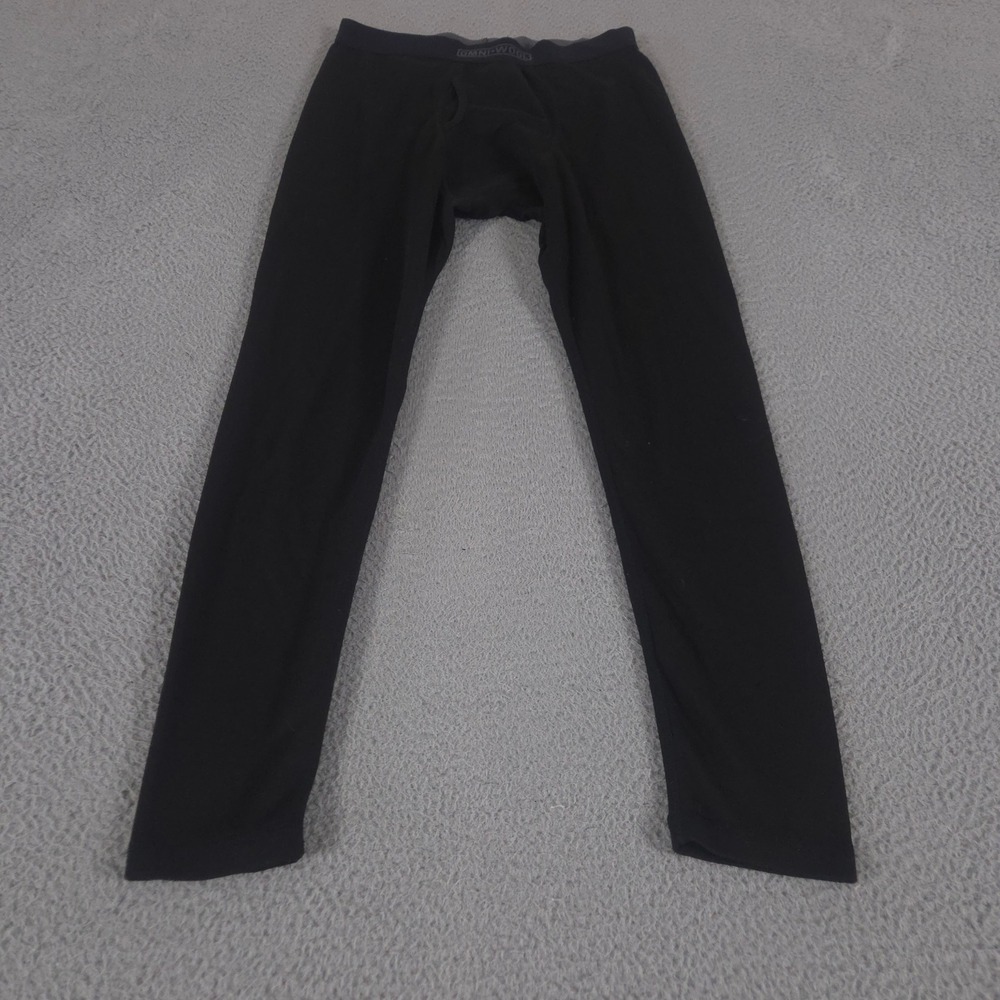 Omni-Wool Pants Mens Medium Black Tapered Wool Blend Base Layer Thermal Leggings